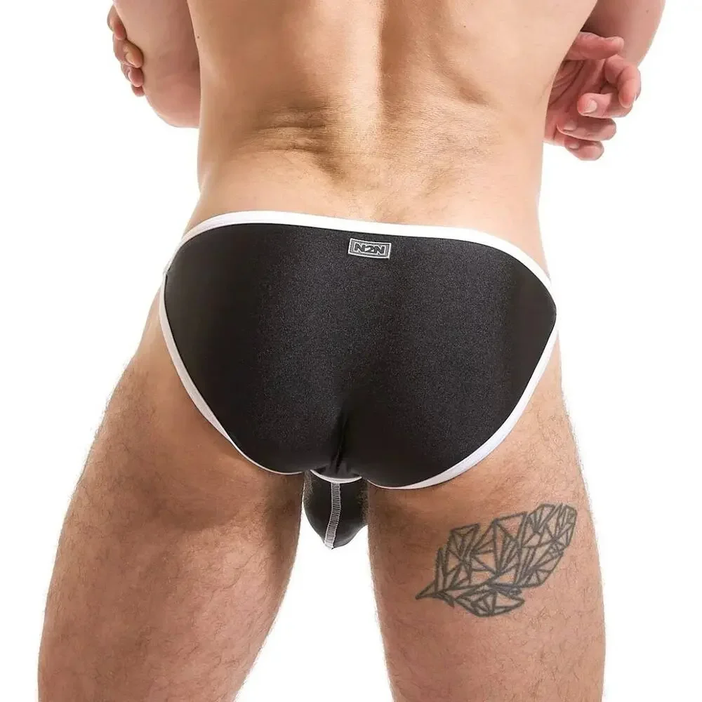 NEW N2N Bodywear Mens University String Swim Bikini Color Black Size Large